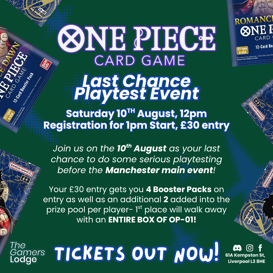 10.08.25 Event Ticket - One Piece TCG: Get Ready for Aman-chester showdown